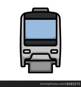Monorail Icon. Editable Bold Outline With Color Fill Design. Vector Illustration.