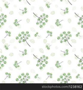 Monotone green flowers and leaves seamless pattern for decorative,fabric,textile,print or wallpaper,vector illustration