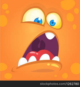 Monster alien face cartoon creature avatar illustration vector stock