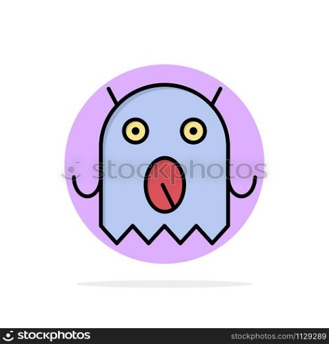 Monster, Alien, Space Abstract Circle Background Flat color Icon