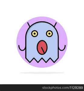 Monster, Alien, Space Abstract Circle Background Flat color Icon