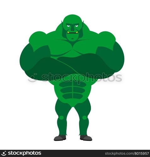 Monster BODYBUILDER on a white background. Monster with big muscles.&#xA;