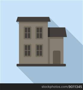 Monster creepy house icon flat vector. Scary night. Fear mansion. Monster creepy house icon flat vector. Scary night