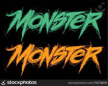 Monster. Handwritten modern brush lettering