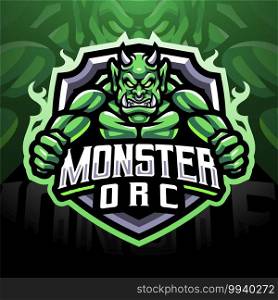 Monster orc esport mascot logo design