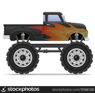 monster truck car pickup vector illustration isolated on white background