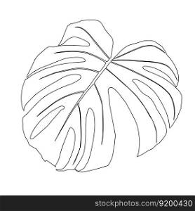 Monstera Deliciosa plant leaf from tropical forests isolated. Vector for greeting cards, flyers, and invitations, web design. Monstera Deliciosa plant leaf from tropical forests isolated. Vector for greeting cards, flyers, invitations, web design