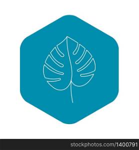 Monstera leaf icon. Outline illustration of monstera leaf vector icon for web. Monstera leaf icon, outline style