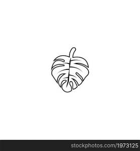 monstera leaf icon vector design template