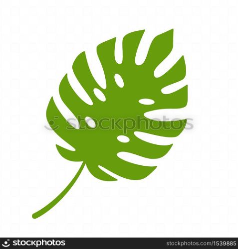 Monstera leaf logo isolated on white background. Vector illustration.