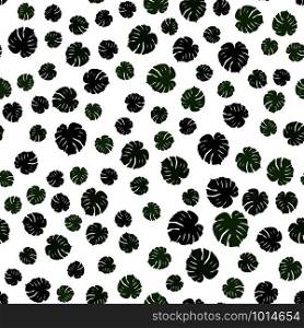 Monstera leaf seamless pattern. Botanical leaves backdrop. Design for fabric, textile print, wrapping paper. Vector illustration. Monstera leaf seamless pattern. Botanical leaves backdrop.