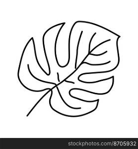 monstera leaf tropical line icon vector. monstera leaf tropical sign. isolated contour symbol black illustration. monstera leaf tropical line icon vector illustration