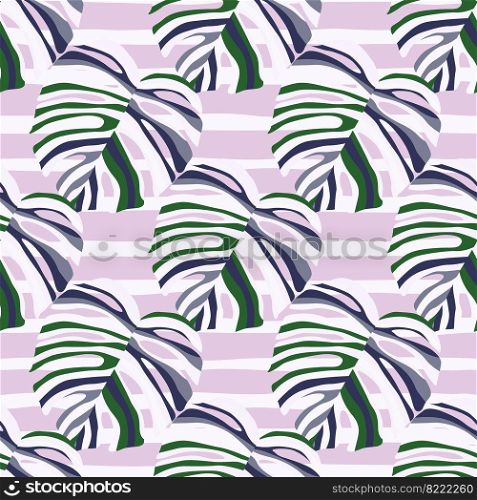 Monstera leaf tropical seamless pattern. Palm leaves endless background. Botanical wallpaper. Decorative backdrop for fabric design, textile print, wrapping, cover. Vector illustration.. Monstera leaf tropical seamless pattern. palm leaves endless background. Botanical wallpaper.