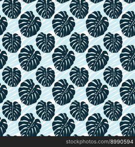 Monstera leaves seamless pattern for textile or wallpapers. Vector tropical leaves background. Monstera green leaves seamless pattern for textile or wallpapers. Vector tropical leaves background