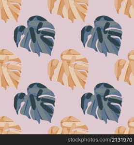 Monstera leaves tropical seamless pattern. Palm leaf endless wallpaper. Rainforest background. Exotic hawaiian jungle backdrop. Creative design for fabric , textile print, wrapping, cover. Monstera leaves tropical seamless pattern. Palm leaf endless wallpaper.