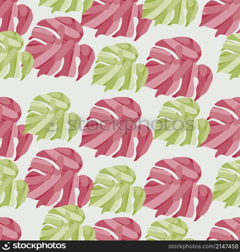 Monstera leaves tropical seamless pattern. Palm leaf endless wallpaper. Rainforest background. Exotic hawaiian jungle backdrop. Creative design for fabric , textile print, wrapping, cover. Monstera leaves tropical seamless pattern. Palm leaf endless wallpaper.