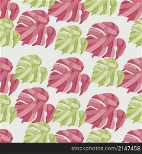 Monstera leaves tropical seamless pattern. Palm leaf endless wallpaper. Rainforest background. Exotic hawaiian jungle backdrop. Creative design for fabric , textile print, wrapping, cover. Monstera leaves tropical seamless pattern. Palm leaf endless wallpaper.