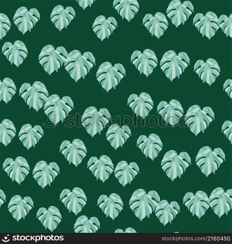 Monstera leaves tropical seamless pattern. Palm leaf endless wallpaper. Rainforest background. Exotic hawaiian jungle backdrop. Creative design for fabric , textile print, wrapping, cover. Monstera leaves tropical seamless pattern. Palm leaf endless wallpaper.
