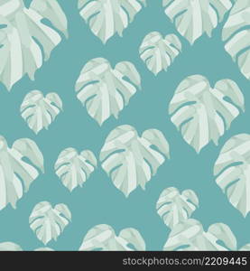 Monstera leaves tropical seamless pattern. Palm leaf endless wallpaper. Rainforest background. Exotic hawaiian jungle backdrop. Creative design for fabric , textile print, wrapping, cover. Monstera leaves tropical seamless pattern. Palm leaf endless wallpaper.