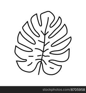 monstera tropical leaf line icon vector. monstera tropical leaf sign. isolated contour symbol black illustration. monstera tropical leaf line icon vector illustration