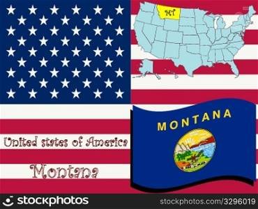 montana state illustration, abstract vector art