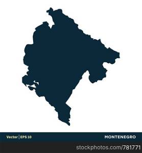 Montenegro - Europe Countries Map Vector Icon Template Illustration Design. Vector EPS 10.