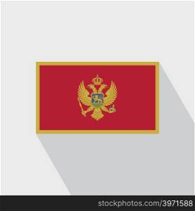 Montenegro flag Long Shadow design vector