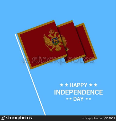 Montenegro Independence day typographic design with flag vector