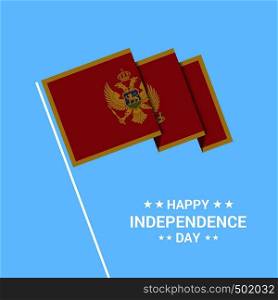Montenegro Independence day typographic design with flag vector