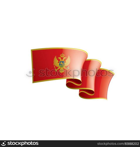 montenegro national flag, vector illustration on a white background. montenegro flag, vector illustration on a white background