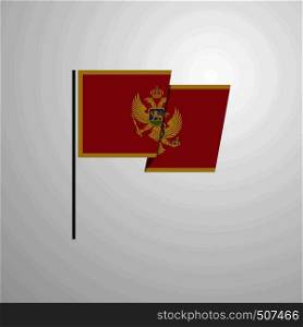 Montenegro waving Flag design vector