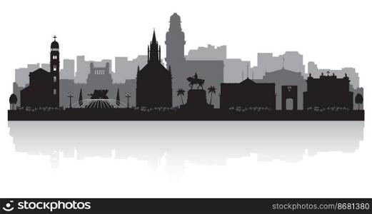 Montevideo Uruguay city skyline vector silhouette illustration