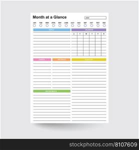Month at a glance Royalty Free Vector Image