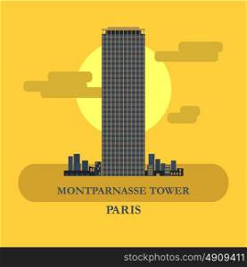 Montparnasse Tower. Vector illustration. France, Paris. Vector illustration.