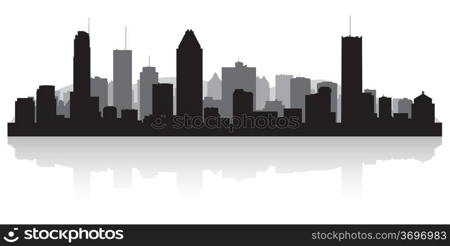 Montreal Canada city skyline silhouette vector illustration