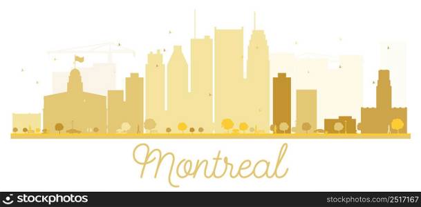 Montreal City skyline golden silhouette. Vector illustration. Simple flat concept for tourism presentation, banner, placard or web site. Business travel concept. Cityscape with landmarks