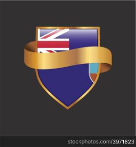 Montserrat flag Golden badge design vector