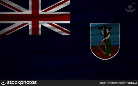 Montserrat flag vector. Vector flag of Montserrat blowig in the wind. EPS 10.