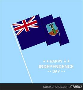 Montserrat Independence day typographic design with flag vector