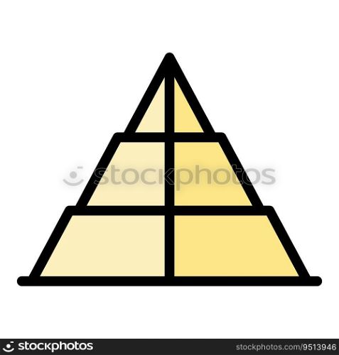 Monument pyramid icon outline vector. Ancient desert. Giza landscape color flat. Monument pyramid icon vector flat