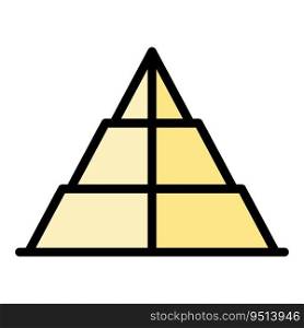 Monument pyramid icon outline vector. Ancient desert. Giza landscape color flat. Monument pyramid icon vector flat