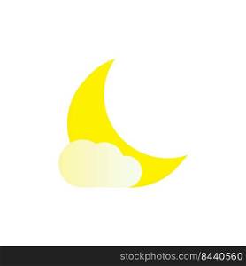 Moon and cloud icon template vector design
