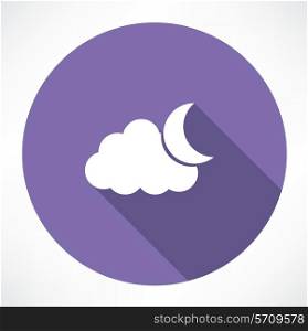 Moon and clouds. Flat modern style vector illustration