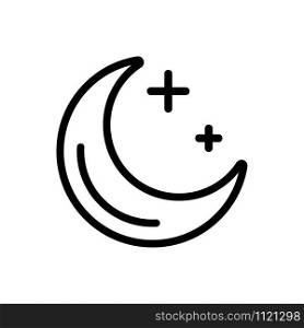 moon and crosses icon vector. A thin line sign. Isolated contour symbol illustration. moon and crosses icon vector. Isolated contour symbol illustration