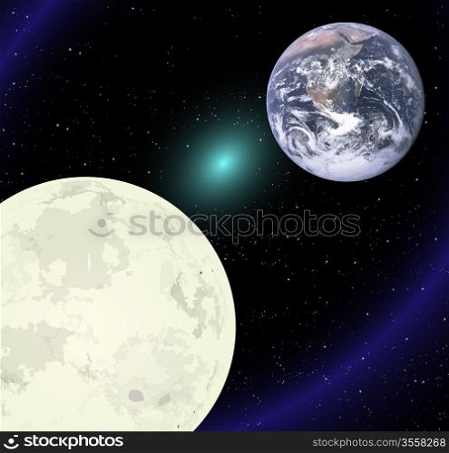 Moon And Earth