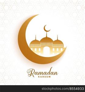 moon and mosque ramadan kareem festival background