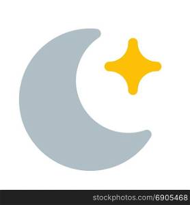 moon and star, icon on isolated background