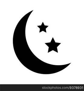 Moon and stars icon. Vector illustration. EPS 10. stock image.. Moon and stars icon. Vector illustration. EPS 10.