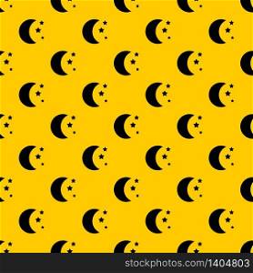 Moon and stars pattern seamless vector repeat geometric yellow for any design. Moon and stars pattern vector