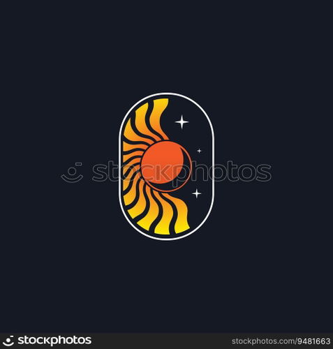 moon and sun logo vector